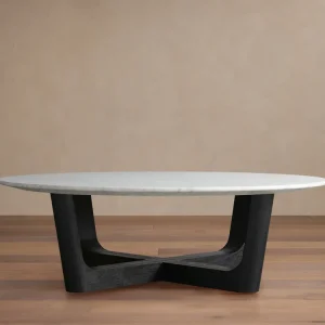 Saint Germain Round Stone Coffee Table with Rennes Base Special Discount