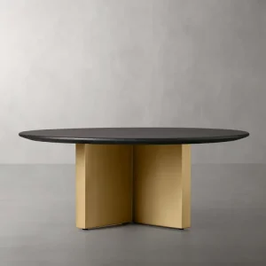 Saint Germain Round Wood Coffee Table with Clement Base Affordable