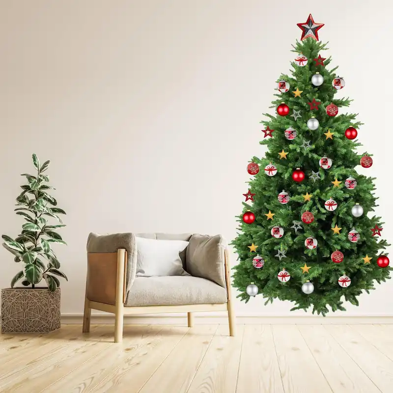 Today Only Christmas Tree Wall Vinyl Decal - Large Pine Ornaments Sticker Decoration For Living Kids Room