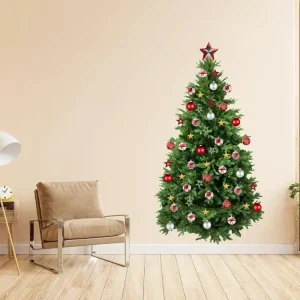 Save Now Festive Pine Wall Decal - Holiday Christmas Tree Ornament Decoration
