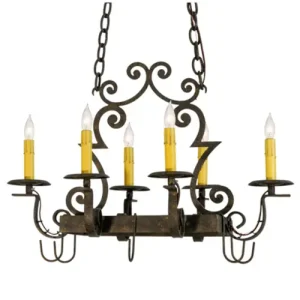 Meyda 26" Long Elara 3 Light Pot Rack - 120248 Price Cut