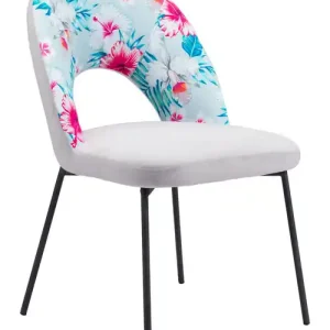 Torrey Dining Chair (Set of 2) Multicolor Print & Gray Free Shipping