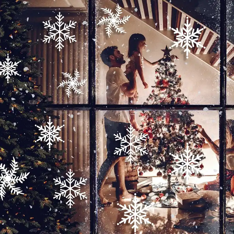 100x Snowflake Window Stickers -  Christmas Snow Flake Decal Cling Decoration Best Seller