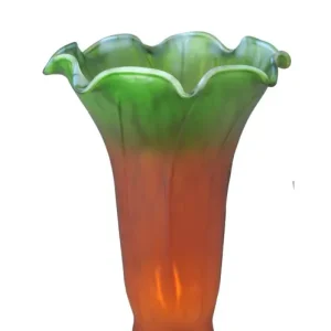 Meyda 4"w X 6"h Amber/green Pond Lily Shade - 10192 One Day Deal