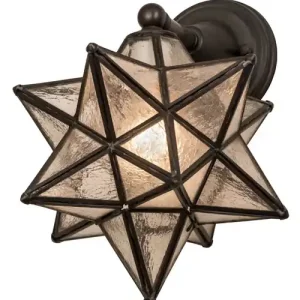Editor’s Pick Meyda 10"w Moravian Star Clear Ripple Wall Sconce - 180419
