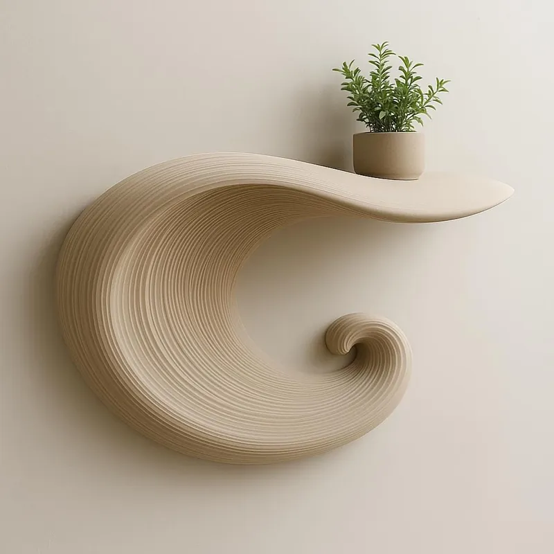 Wave-Inspired 3D Printed Floating Shelf | Modern Wall Art Shelf | Minimalist Home Decor | Sculptural Display Shelf | Unique Gift Art Lovers Top Pick