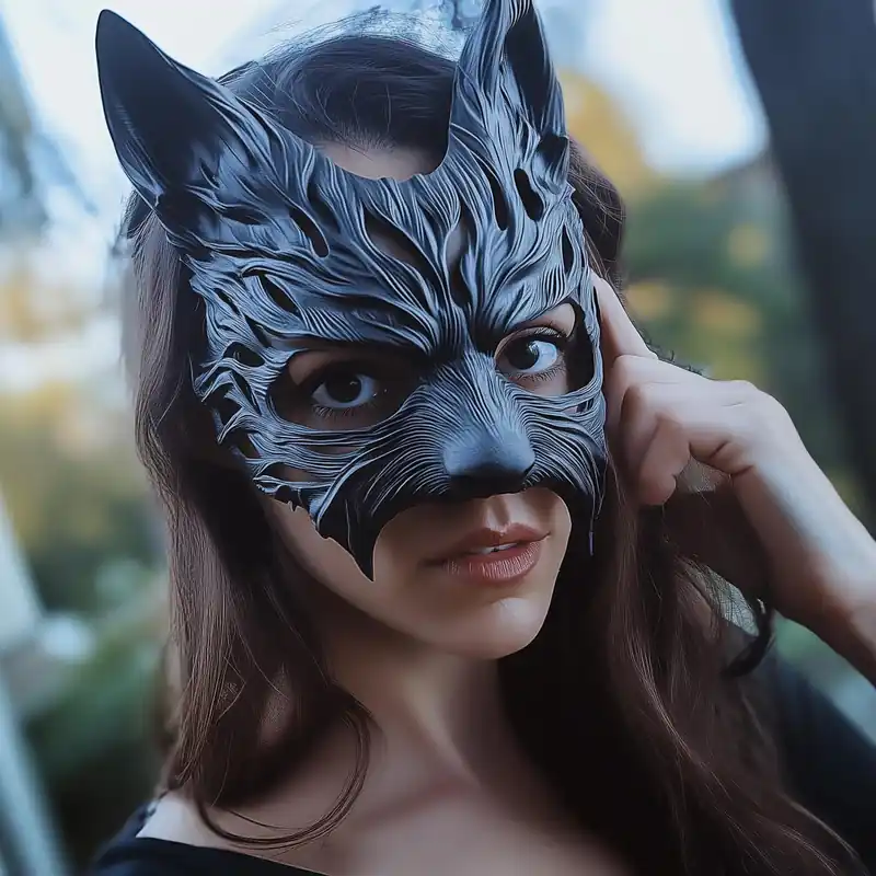 Werewolf Masquerade Mask | 3D Printed Wolf Mask for Women | Gothic Costume Mask | Halloween Party Cosplay | Fantasy Creature Face Mask Weekend Sale