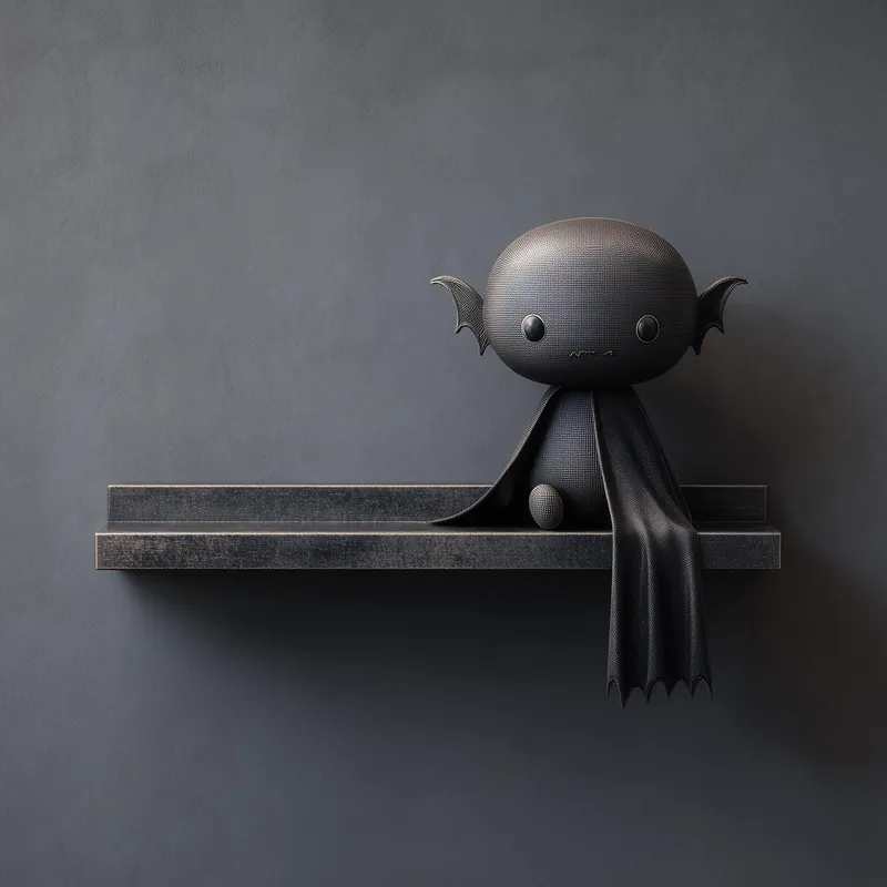 Viral 3D Printed Vampire Bat Wall Shelf | Cute Dark Fantasy Floating Ledge | Gothic Room Decor Accent for Bedroom Gaming Setup and Office Decor