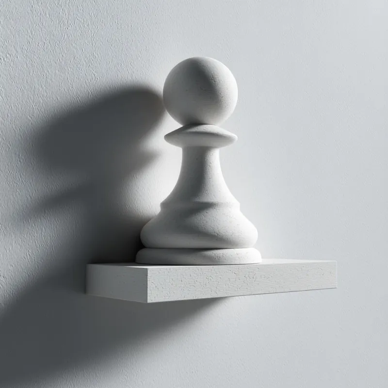 3D Printed Chess Pawn Wall Shelf | Minimal Floating Ledge Display | Modern Geeky Room Decor Accent for Game Rooms Offices and Libraries Low Price
