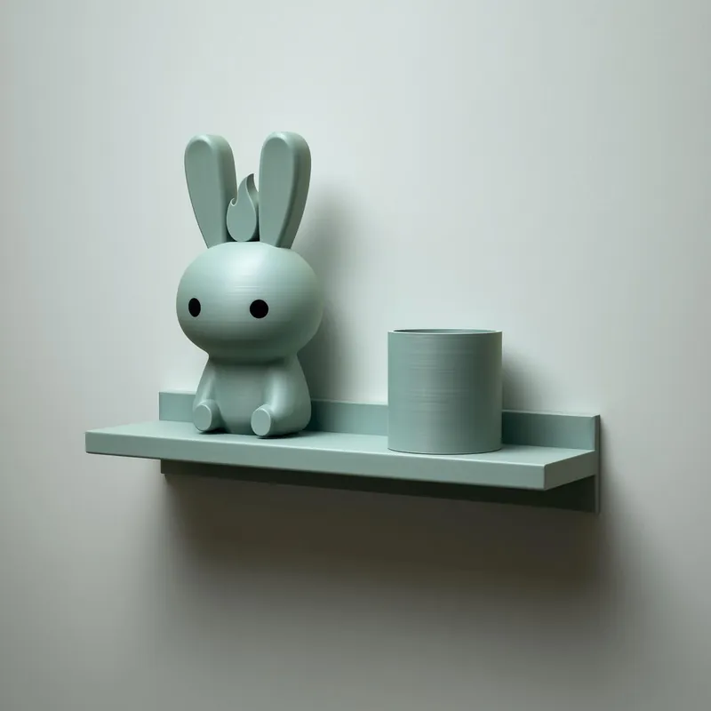 Viral 3D Printed Bunny Buddy Wall Shelf | Minimal Character Floating Ledge Organizer | Cute Room Decor Accent for Kids Rooms and Cozy Homes