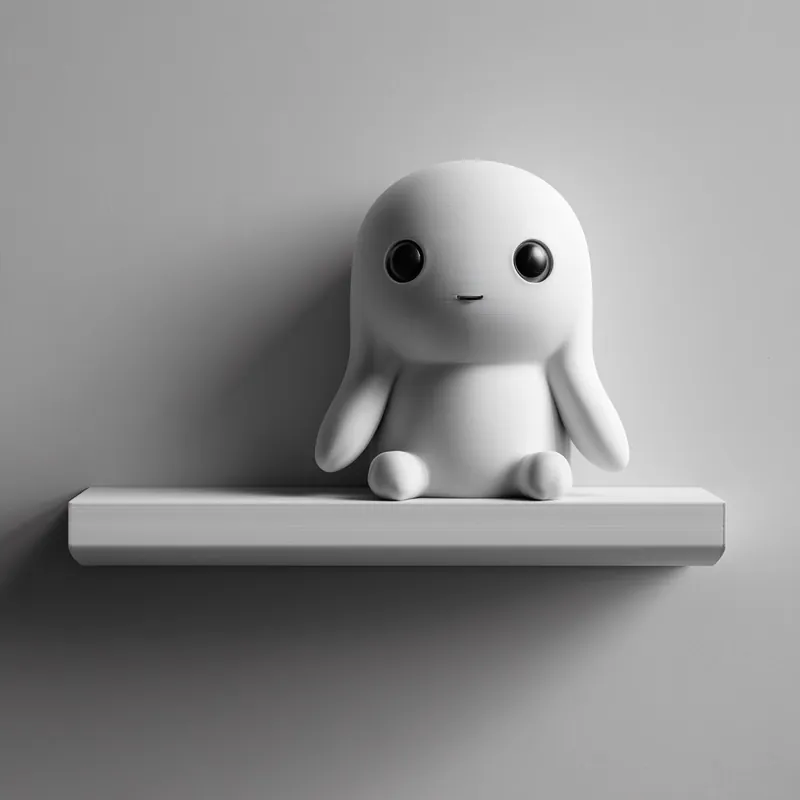 3D Printed Character Wall Shelf | Minimalist Bunny Inspired Floating Ledge Display | Cute Modern Room Decor Accent for Cozy Home Interiors Bargain