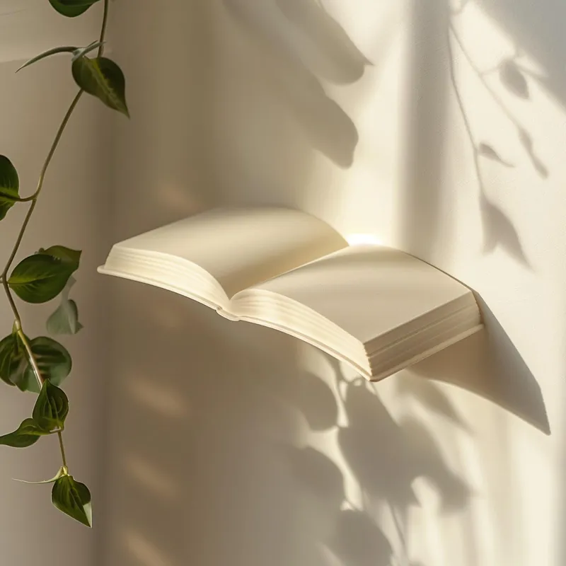 Warranty Included 3D Printed Book Wall Shelf | Modern Floating Shelf Design | Unique Literary Inspired Home Decor | Minimalist Contemporary Wall Accent