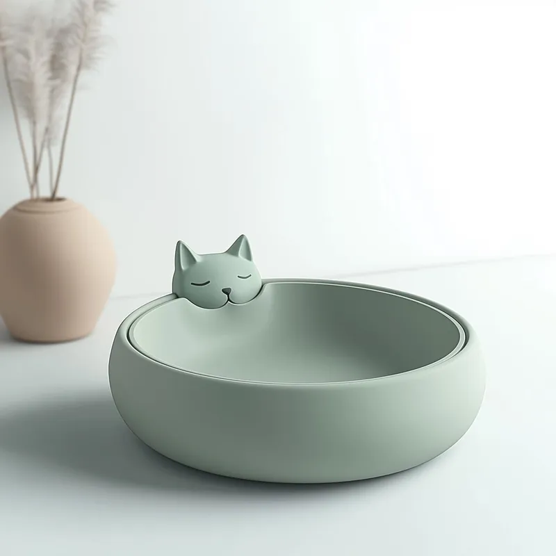 3D Printed Cat Bowl Cute Kitty Food Dish | Modern Friendly Pet Bowl | Minimalist Cat Feeder Small Pet Water Bowl | Unique Gift Cat Lovers Bargain