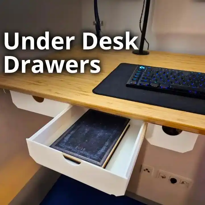Under Desk Drawer Organizer | Hidden Desk Storage Drawer | 3D Printed Office Organizer | Space Saving Desk Accessory | Minimalist Storage Mega Sale
