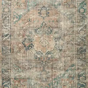 Loloi II Margot Mat-02 Terracotta / Lagoon Power Loomed Area Rugs Brand New