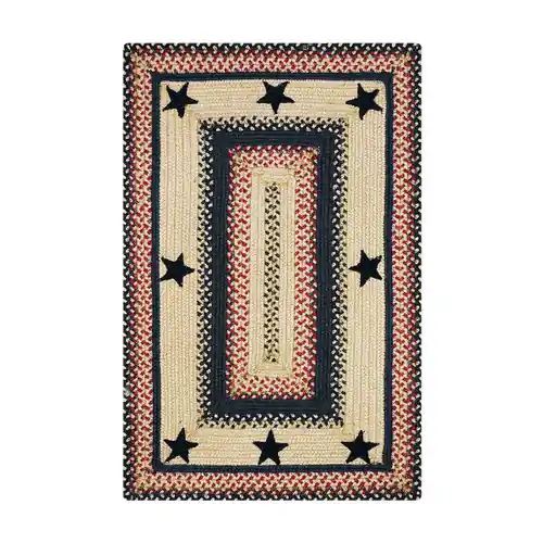 In Demand Homespice Decor Primitive Star -gloucester Black Braided Area Rugs