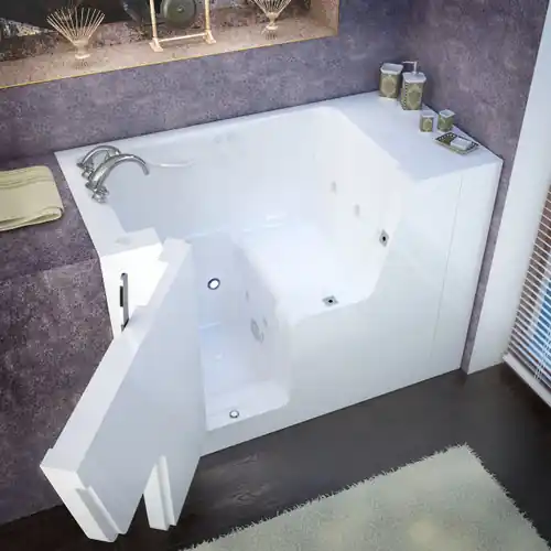 MediTub Wheel Chair Accessible 29 x 53 Left Drain White Whirlpool Jetted Wheelchair Accessible Bathtub - 2953WCALWH Place Order